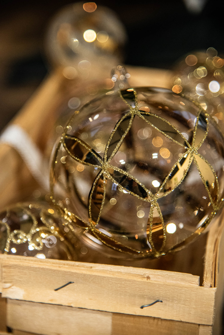 Real gold handpainted christmas ball | Glavena Glavena christmas balls clear painted with real gold